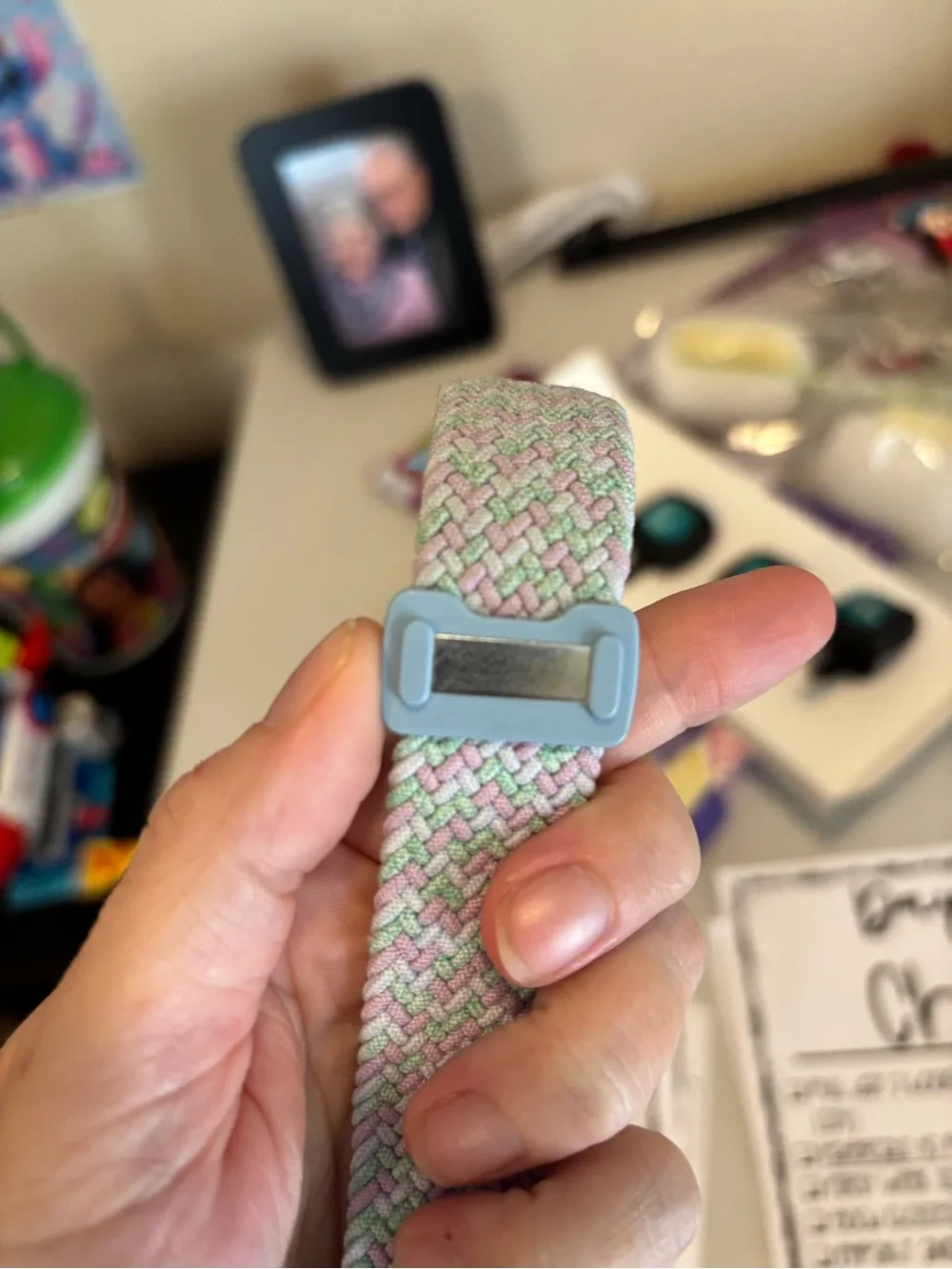 Solace Pastel Braided Apple Watch Band - Pink & Green